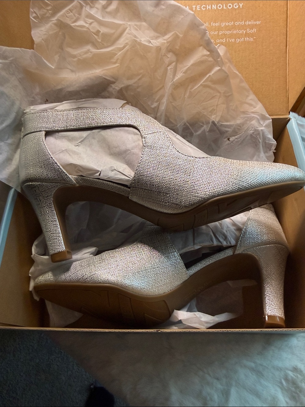 Life Stride Silver Shimmery D'Orsay Heels